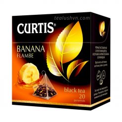 Trà túi lọc Curtis Banana Flambe - Trà đen hương chuối và caramen của Nga